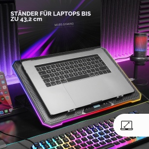 Stand racire pentru laptop Mars Gaming MNBC13, 13 ventilatoare, RGB, negru - Img 3