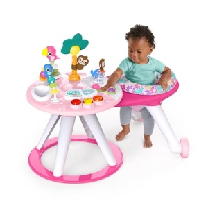 Statia de Joaca 2-in-1 Bright Starts Around We Go Tropic Coral, 10 Activitati, Roz - Img 17