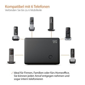 Statia DECT Gigaset Box 100, neagra, suporta 6 mobilteile, pentru telefon analogic - Img 3