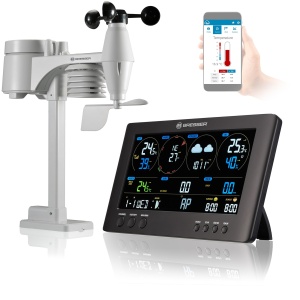 Statia Meteo Bresser 7002586 cu Sensor 7-in-1, Wi-Fi, Negru