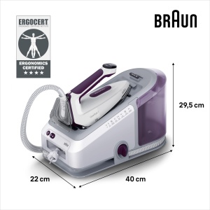 Statie de calcat Braun CareStyle 7 IS 7266 VI, 2700 W, 2 L, Alb-Violet - Img 3