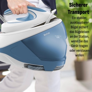 Statie de calcat Tefal Express Protect SV9202 75 bar Abur puternic Tehnologie Smart Temp AlbAlbastru - Img 8