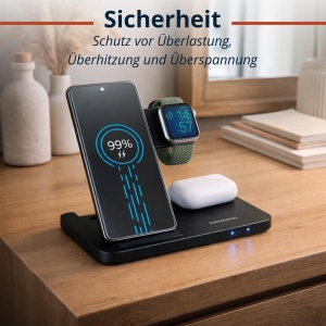 Statie de incarcare 3-in-1 Grundig pentru Apple Watch si iPhone, 10W, design pliabil - Img 6