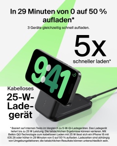 Statie de incarcare Belkin UltraCharge 3-in-1, 25W, neagra - Img 2