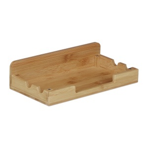 Statie de incarcare din bambus Relaxdays, 5 dispozitive, 23 x 25,5 x 13,5 cm - Img 7