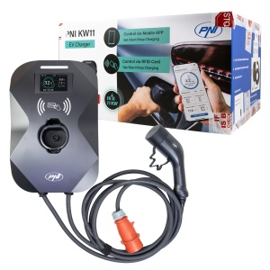 Statie de incarcare PNI KW11, 11kW, 16A, neagra, cu Bluetooth si display