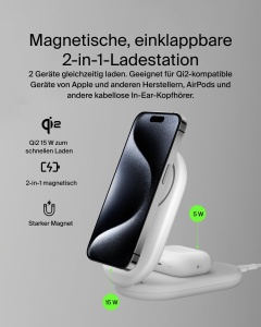 Statie de incarcare wireless Belkin BoostCharge 2-in-1, 15W, neagra - Img 2