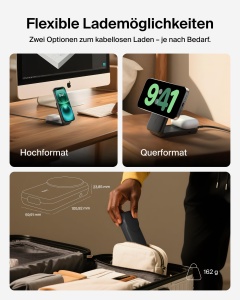 Statie de incarcare wireless Belkin UltraCharge 2-in-1, 25W, compacta, neagra - Img 5