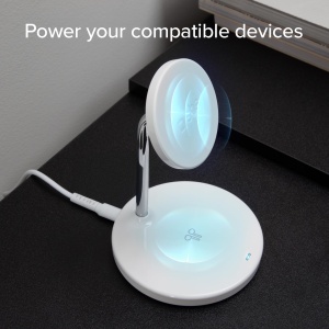 Statie de incarcare wireless SBS 2in1, 15W, design minimalist, alba - Img 3
