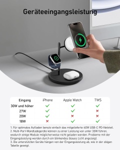 Statie magnetica MagGo 15W 3-in-1 Neagra - Img 6