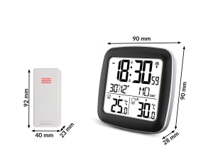 Statie Meteo BERDSEN BD-903 cu Display, Masurare Temperatura Interioara si Exterioara, Alarma Snooze, Culoare Argintie - Img 9