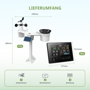 Statie Meteo Bresser 11-Zile 7-in-1 cu Wi-Fi, Solar, Negru - Img 8