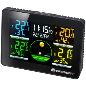 Statie Meteo Bresser 7000023 cu 3 Senzori Exteriori, Display Colorat, Masurare Temperatura si Umiditate - Img 2