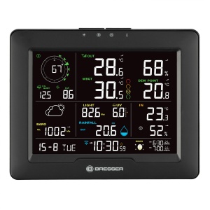 Statie Meteo Bresser 8-in-1 cu Senor Exterior, Hitzestress, Negru - Img 9