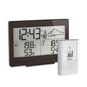 Statie meteo TFA Dostmann 351135 cu senzor exterior prognoza meteo temperatura si umiditate