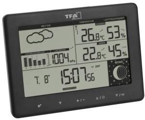 Statie meteo TFA Dostmann Elements 35115801 Display iluminat Functie prognoza meteo Negru - Img 2