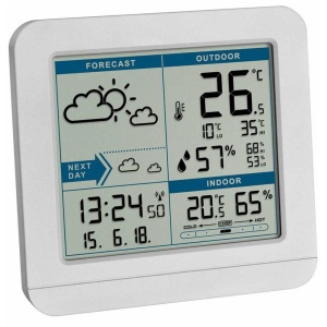 Statie meteo TFA Dostmann SKY 35115202 cu senzor exterior prognoza meteo functie de ceas