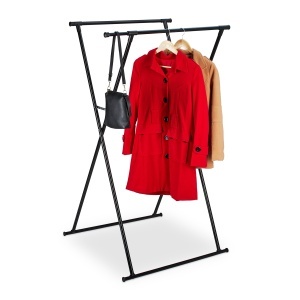 Stativ pentru Haine Relaxdays, Negru, 2 Stanguri, Extensibil, 139x135x95 cm