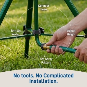 Stativ pentru Sprinkler Orbit 58308 cu Cap de Brass, Reglabil 25-48 inch, Acoperire 20-40 ft - Img 9