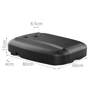 Stativ pentru umbrele VOUNOT, 4 piese, capacitate 52 L apa sau 100 kg nisip, negru - Img 7