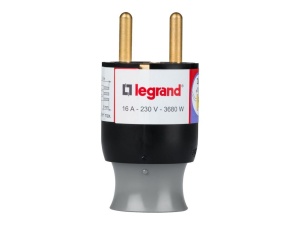 Stecker Legrand 50173, contact de siguranta, rotativ, plastic, negruverde - Img 3