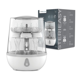 Sterilizator aburi Nuvita Sterieasy 1083 pentru 6 biberoane, inox, BPA free - Img 1