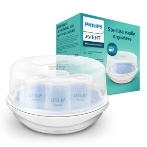 Sterilizator cu aburi AVENT SCF28102 pentru 4 sticle, alb