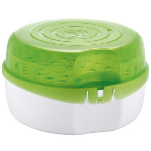 Sterilizator cu aburi MAM pentru microunde, inclusiv sticla Anti-Colic 160 ml, albverde