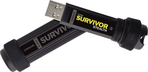 Stick USB Corsair Flash Survivor Stealth v2 256GB, USB 3.0, robust, negru