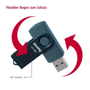 Stick USB Hama 64GB USB 3.2 Gen 1, 70 MBs, Petrol - Img 4