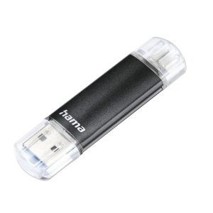 Stick USB Hama Laeta Twin 256GB, USB 3.2 Gen 1, microUSB, Negru