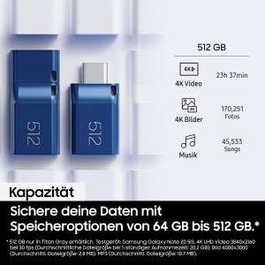 Stick USB Samsung MUF-512DAAPC, 512 GB, 400 MBs, Albastru - Img 3