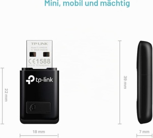 Stick WLAN TP-Link TL-WN823N, 300 Mbits, USB, Negru - Img 4