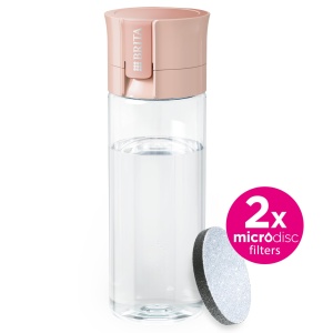 Sticla cu filtru de apa BRITA Model Vital Rosa (600 ml) cu 2 filtre MicroDisc pentru a fi hidratat oriunde, indeparteaza clorul, impuritatile, hormonii si conserva mineralele. - Img 2