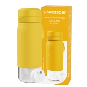 Sticla cu filtru Wessper Actitex Disc 500ml din sticla borosilicata galbena BPA-free
