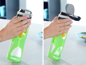 Sticla de Apa din Sticla Leifheit Flip 600ml, Verde, 100 Dita, Cu Filtru - Img 3