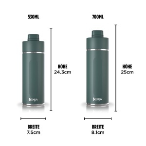 Sticla de apa Ninja Thirsti, 700ml, inox, culoare verde - Img 6