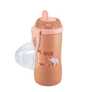 Sticla de apa NUK First Choice cu capacitate de 300 ml, design elefant rosu, pentru copii