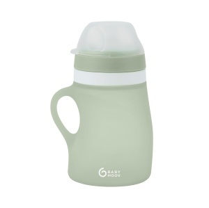 Sticla de baut Babymoov 150ml, cu 2 suzete, din silicon, verde