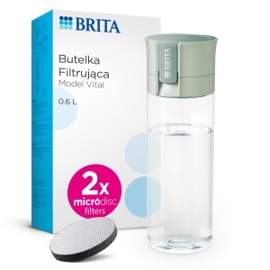 Sticla filtranta BRITA Vital, 600 ml, verde deschis, cu 2 filtre MicroDisc
