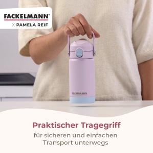 Sticla izolata Fackelmann x Pamela Reif 360 ml, inox si silicon, design practic - Img 7