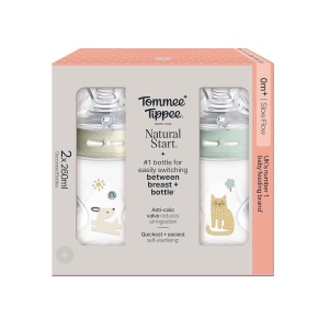 Sticla pentru bebe Tommee Tippee Natural Start, 260ml, 2 bucati, verde si alb - Img 2