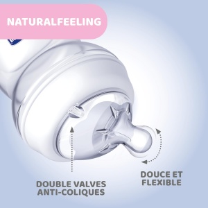 Sticla pentru bebelusi Chicco Natural Feeling, 150 ml, cu tetina din silicon, anti-colici - Img 3