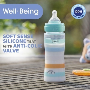 Sticla pentru bebelusi Chicco Well-Being, 330 ml, portocalie, cu tetina din silicon - Img 7