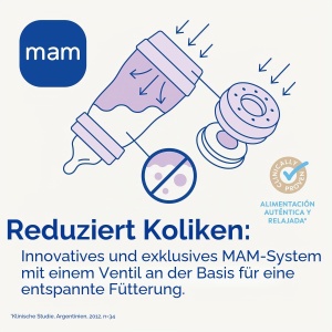 Sticla pentru bebelusi MAM Easy Start Anti-Colic, 260ml, 2 buc, silicon SkinSoft - Img 2