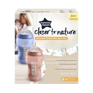 Sticla pentru bebelusi Tommee Tippee Closer to Nature, 340 ml, set 2 bucati, culoare albastru si roz - Img 3