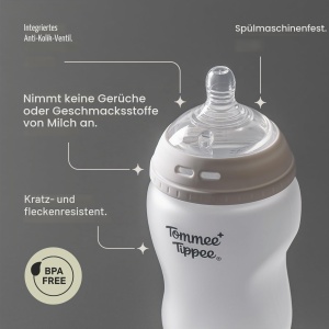 Sticla pentru bebelusi Tommee Tippee Natural Start, 150 ml, 2 bucati, din sticla cu silicon - Img 4