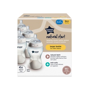 Sticla pentru bebelusi Tommee Tippee Natural Start, 340 ml, 4 bucati - Img 2