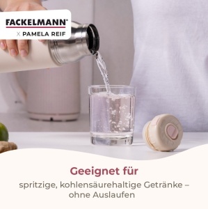 Sticla termica FACKELMANN x Pamela Reif 400 ml, inox si silicon, roz - Img 6