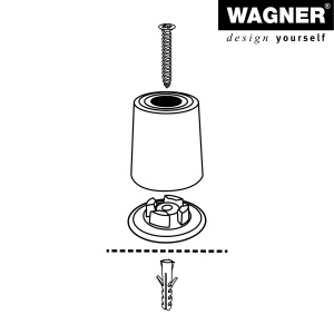 Stopper pentru usa WAGNER VULKANO MIDI, 35mm, inox, gri - Img 5